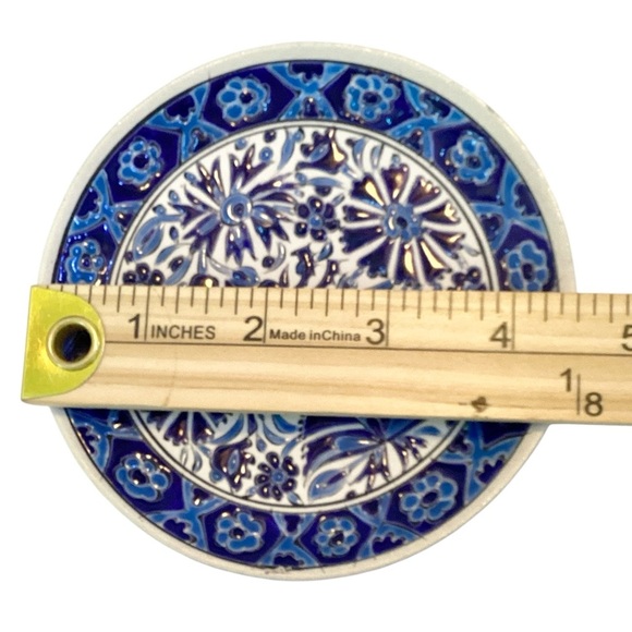 Nassas Rodos Hellas Handmade Greek Pottery Deer Floral Espresso Cup & Saucer - Picture 7 of 10